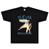 Rock Star T Shirt the Cure the Head on Thedoor T-shirt American Retro Loose Printed Short Sleeve