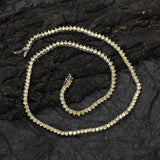Zircon necklace yellow single row of diamonds
