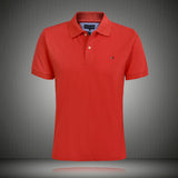 Tommy T Shirts Tommy Polo Cotton Short-Sleeved T-shirt Men's Casual Polo Collar Embroidery Polo Shirt