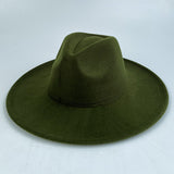 Walter White Fedora Solid Color Big Brim Top Hat Lun Fedora Hat Men and Women Retro Woolen Hat