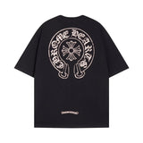 CHH Chrome Heart T Shirts Horseshoe Cross Print Short Sleeve T-Shirt