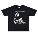 Rock Star T Shirt George Harrisont Short Sleeve Loose Men and Women