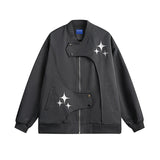 Unisex Baseball Jersey Star Embroidered Flight Jacket