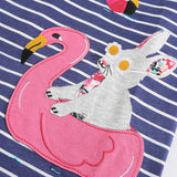 Girl Dress Children's Dress Summer Knitted Cotton Cartoon Embroidered Rabbit Vest Princess Dress Cute Girl