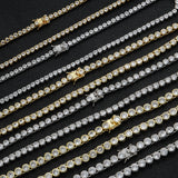 Zircon necklace with tennis chain