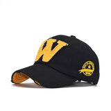 Walter White Hats Sun Hat Spring/Summer Sun Protection Hat W Letter Cap Distressed Peaked Cap Washed