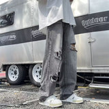 Unisex Jeans Ripped Jeans Straight Pants