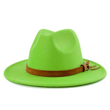 Walter White Fedora Solid Color Top Hat Versatile Fedora Hat British Style Big Brim Woolen Hat