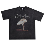 Rock Star T Shirt Cocteau Twins Band Printed T-shirt Pure Cotton Men and Women Washed Distressed