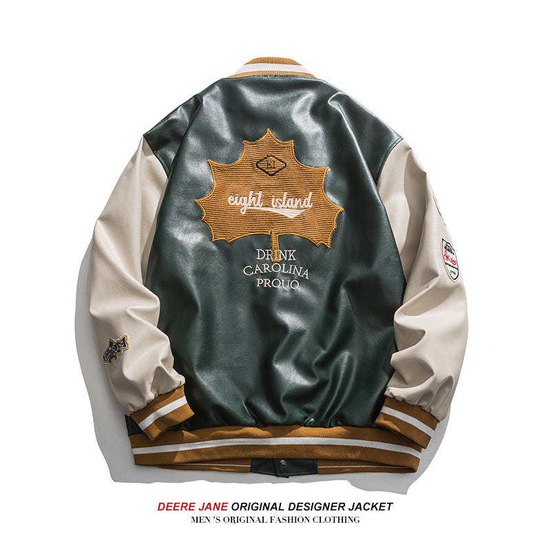 Men's Baseball Jacket Spring Baseball Uniform Men's Loose Vintage Casual Jacket Coat