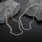Zircon necklace gradient size flower shape round mix and match zircon tennis chain