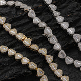 Zircon necklace heart-shaped tennis chain