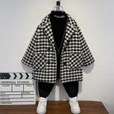 Boy Jacket Boys' Winter Coat Fashionable Cotton Padded Thickened Mid-Length Clothes