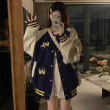Unisex Baseball Jersey Vintage Embroidered Casual Loose Jacket