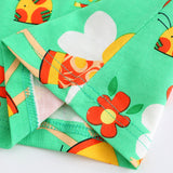 Girl Dress Girls' Summer Knitted Cartoon Printed Princess Dress round Neck