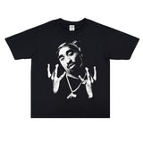 Rock Star T Shirt Printed T-shirt Short Sleeve round Neck Loose Cotton