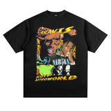 Hip Hop Rapper T Shirt Ordinary Casual Loose Youth Cartoon Short Sleeve