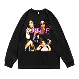 Rock Star T Shirt Printed T-shirt Long Sleeve Loose