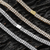 Zircon necklace double row copper tennis chain
