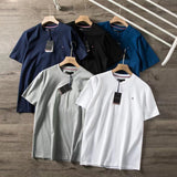Tommy T Shirts Tommy Men's Embroidery round Neck Tee Cotton Short Sleeve T-shirt