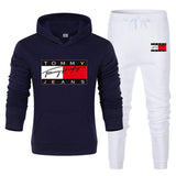 Tommy T Hoodie Casual Sports Suit Sweatpants