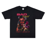 Rock Star T Shirt Singer Bad Rabbit Printed T-shirt Short Sleeve Men and Women Loose Cotton