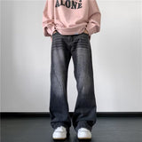 Unisex Jeans Autumn/Winter Loose Straight Casual Pants Wide Leg Pants