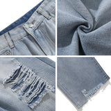 Unisex Jeans Vintage Ripped Rough Jeans
