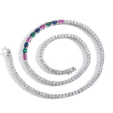 Zircon necklace colorful oval