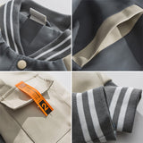 Men's Baseball Jacket Men's Loose Casual Vintage Leather Coat Cotton-Padded Jacket