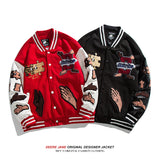 Men Baseball Jacket Spring Stitching Towel Embroidery Stick Men's Baggy Casual Jacket Coat