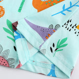 Girl Dress Children's Summer Clothing Dress Girls Fashion Princess Dress Cartoon Printed Knitted Cotton Short Sleeve