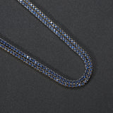 Zircon necklace blue single row chain