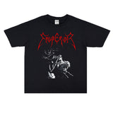 Rock Star T Shirt Emperor Band Personalized Printed T-shirt Short Sleeve Loose T-shirt Washed Distressed