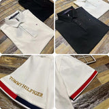 Tommy T Shirts Casual Business Embroidered Lapel Men and Women Couple Short Sleeve Polo Shirt