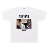 Rock Star T Shirt T-shirt Nirvana Band Rock Loose Vintage Print Short Sleeves