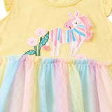 Girl Dress Summer Knitted Cotton Cartoon Embroidery