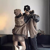 Unisex Baseball Jersey Fall/Winter Loose PU Jacket