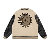 Unisex Baseball Jersey Vintage Flame Embroidered Baseball Jacket