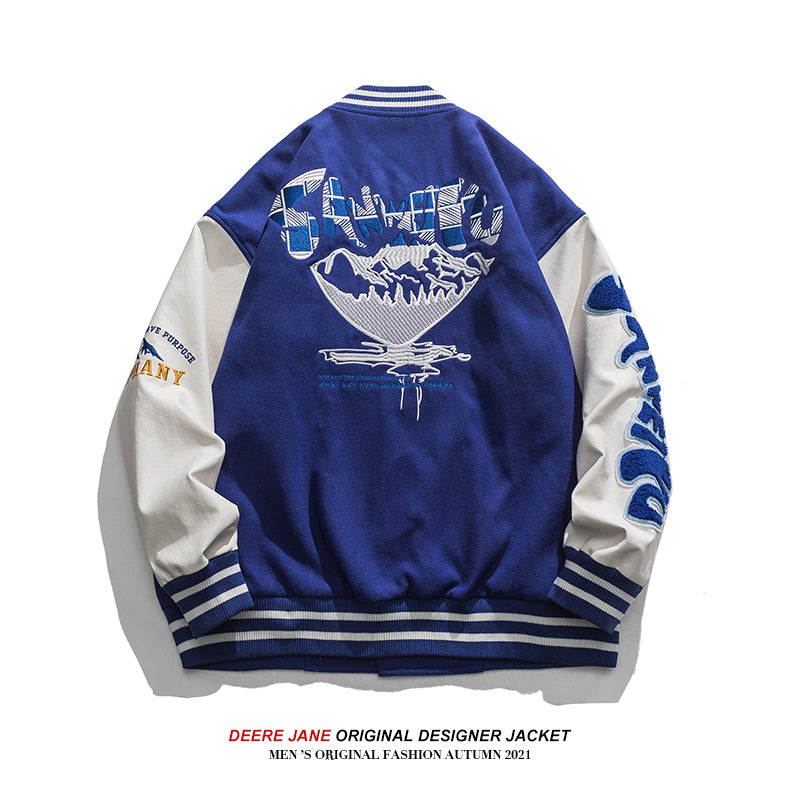 Men's Baseball Jacket Spring Stitching Baseball Jacket Men's Loose Jacket