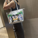 Chh Chrome Heart Leather Bag Embroidered Shoulder Bag Tote Bag