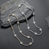 Zircon necklace flower-shaped zircon single row chain
