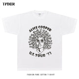 Rock Star T Shirt T-shirt Alice Cooper Rock American Retro Men Street Style Short Sleeve