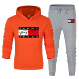 Tommy T Hoodie Casual Sports Suit Sweatpants