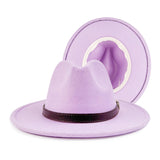 Walter White Fedora Solid Color Belt Woolen Hat Autumn and Winter Men and Women Fur Felt Hat