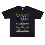 Rock Star T Shirt Evanescence Disillusionment Rock Band Printed Personalized T-shirt Short Sleeve Loose Cotton