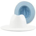 Walter White Fedora Woolen Hat Double-Sided Color Matching Felt Cap Flat Brim Fedora Hat