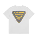 Vlone T Shirt Spring/Summer Pattern Crew Neck Short Sleeve