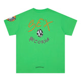 CHH Chrome Heart T Shirts Croix Sex Records Graffiti Short Sleeve