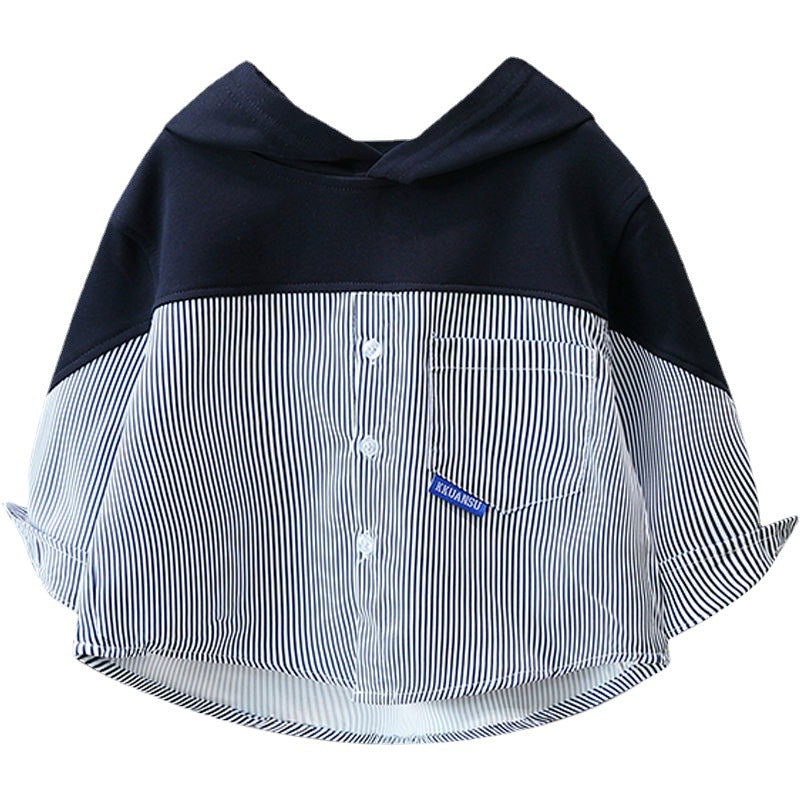 Boy Jacket Boy Shirt Coat Hooded Shirt Cool Handsome Baby Spring Clothing Top Fashion